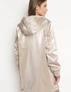 melya by melody Geacă bej reversibilă cu glugă nedetașabilă și efect metalic Lirednil