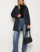 melya by melody Geacă bleumarin matlasată reversibilă cu glugă Alarrise