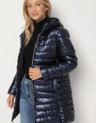 melya by melody Geacă bleumarin matlasată reversibilă cu glugă Alarrise