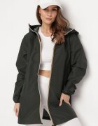 melya by melody Geacă de vânt verde închis cu fermoar cu glugă Radisca