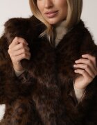 melya by melody Geacă Maro Blăniță cu imprimeu leopard cu buzunare oblice Nelaella