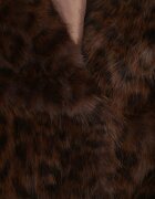 melya by melody Geacă Maro Blăniță cu imprimeu leopard cu buzunare oblice Nelaella