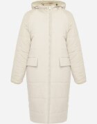 melya by melody Geacă Palton Bej deschis Reversibilă cu Glugă Eldorra