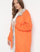 melya by melody Geacă Portocalie Reversibilă cu Glugă Nedetașabilă și Efect Metalic Lirednil