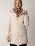 melya by melody Jachetă Bej cu matlasare lată și glugă nedetașabilă Fanja