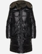 melya by melody Jachetă matlasată Negru-Verde Reversibilă cu Glugă Detașabilă Foarte Călduroasă Renirra