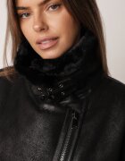 melya by melody Jachetă Neagră Biker cu blăniță Burena
