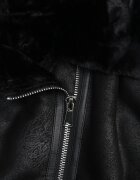melya by melody Jachetă Neagră Biker cu blăniță Burena