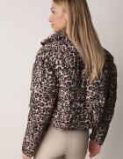 melya by melody Jachetă Scurtă Matlasată Maro cu Leopard Finisată cu manșete elastice Ivinia