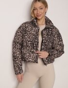 melya by melody Jachetă Scurtă Matlasată Maro cu Leopard Finisată cu manșete elastice Ivinia