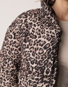 melya by melody Jachetă Scurtă Matlasată Maro cu Leopard Finisată cu manșete elastice Ivinia