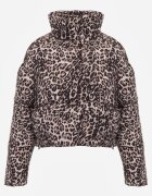 melya by melody Jachetă Scurtă Matlasată Maro cu Leopard Finisată cu manșete elastice Ivinia