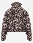 melya by melody Jachetă Scurtă Matlasată Maro cu Leopard Finisată cu manșete elastice Ivinia