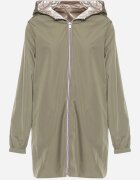 melya by melody Jachetă Verde închis Reversibilă cu Glugă Fixă și cu Efect Metalic Lirednil