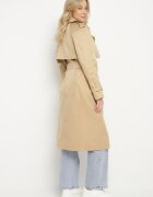 melya by melody Lung Palton Trench Bej închis cu un croi clasic cu curea Nasde