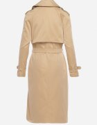 melya by melody Lung Palton Trench Bej închis cu un croi clasic cu curea Nasde