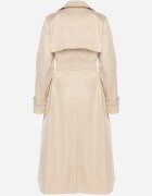 melya by melody Palton Trench Bej deschis dublu rând ornat cu curea și cataramă Tinbella