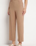 melya by melody Pantaloni bej cu dungi fine și picioare drepte Ariallo