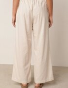 melya by melody Pantaloni Bej Largi cu elastic în talie cu in Araniells