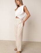 melya by melody Pantaloni Bej Largi cu elastic în talie cu in Araniells