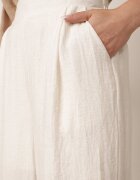 melya by melody Pantaloni casual structurali largi cu talie înaltă Sofede Bej