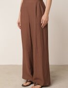 melya by melody Pantaloni casual structurali largi cu talie înaltă Sofede Maro