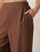 melya by melody Pantaloni casual structurali largi cu talie înaltă Sofede Maro