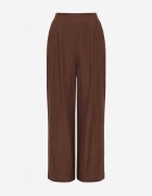 melya by melody Pantaloni casual structurali largi cu talie înaltă Sofede Maro
