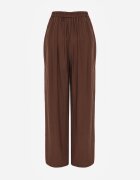 melya by melody Pantaloni casual structurali largi cu talie înaltă Sofede Maro