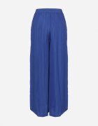 melya by melody Pantaloni Largi Bleumarin din Viscoză și cu Talie Înaltă și cu Elastic în Talie Kelevevia