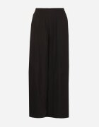 melya by melody Pantaloni Largi Negri din Viscoză cu Talie Înaltă și Elastic în Talie Kelevevia