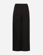 melya by melody Pantaloni Largi Negri din Viscoză cu Talie Înaltă și Elastic în Talie Kelevevia