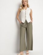 melya by melody Pantaloni Largi Verzi cu Talie Înaltă Decorați cu Șnur Fenaris