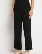 melya by melody Pantaloni Negri cu Dungi Fine cu Croială Dreaptă Ariallo