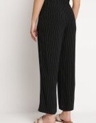 melya by melody Pantaloni Negri cu Dungi Fine cu Croială Dreaptă Ariallo