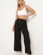 melya by melody Pantaloni negri largi cu elastic în talie cu in Araniells