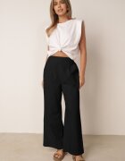 melya by melody Pantaloni negri largi cu elastic în talie cu in Araniells