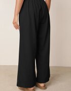 melya by melody Pantaloni negri largi cu elastic în talie cu in Araniells
