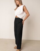 melya by melody Pantaloni negri largi cu elastic în talie cu in Araniells