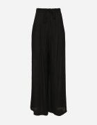 melya by melody Pantaloni Negri Largi din Viscoză cu Buzunare Rowalle