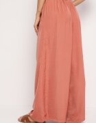melya by melody Pantaloni portocalii din viscoză și talie înaltă și elastic în talie Kelevevia