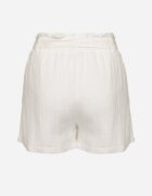 melya by melody Pantaloni scurți albi din bumbac cu elastic în talie și curea din material Melluna