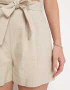 melya by melody Pantaloni scurți Bej Din bumbac Bermuda Cu elastic la spate și curea din material textil Loviana
