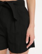 melya by melody Pantaloni scurți bermude Negri din bumbac cu elastic la spate și curea din material Loviana