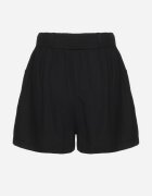 melya by melody Pantaloni scurți bermude Negri din bumbac cu elastic la spate și curea din material Loviana