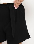 melya by melody Pantaloni scurți Negri din Bumbac cu Elastic în Talie și Curea din Material Melluna