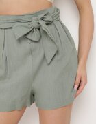 melya by melody Pantaloni scurți Verde Din bumbac cu elastic în talie și dungi laterale Fotina