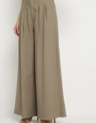 melya by melody Pantaloni Verzi din Viscoză cu croială largă Mevorine