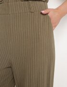 melya by melody Pantaloni Verzi închiși cu Dungi Fine cu Craci Drepți Ariallo