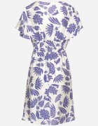 melya by melody Rochie Alb-Bleumarin cu Decolteu petrecut și Elastic în talie cu Imprimeu floral Nelliera